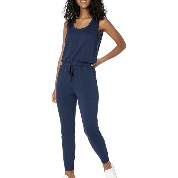 Amazon Essentials Women's Studio Terry Fleece Jumpsuit plus size 3x blue navy - Picture 4 of 16